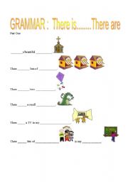 English Worksheet: There is...there are