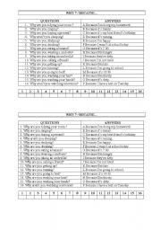 English Worksheet: questions ( why / because) and present continuous revision