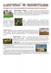 English worksheet: Latvia`s castles