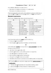 English Worksheet: Prepositions of Place 