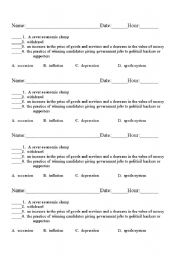 English Worksheet: Matching Quiz