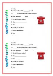 English Worksheet: Phoning someone