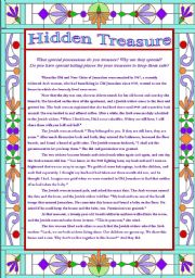 English Worksheet: Hidden Treasure Reading 2 pages