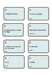 English Worksheet: Alphabet game -Letter R