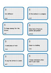 English Worksheet: Alphabet game -Letter S