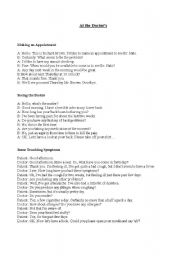 English Worksheet: at the doctors
