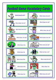 Football/Soccer Game (4/6)  Job Vocabulary Cards (2 pages)