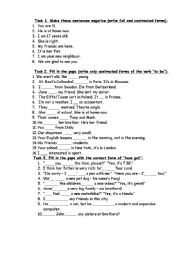 English Worksheet: TO BE - FINAL TEST