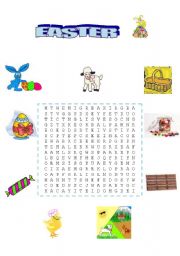 English Worksheet: EASTER WORDSEARCH