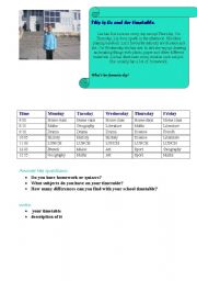 English worksheet: School subjects