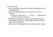 English Worksheet: Possessives Game