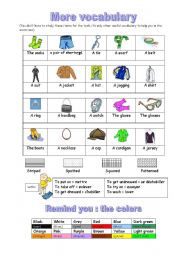 Clothes Vocabulary with pictures