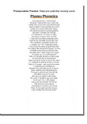 English Worksheet: Pronunciation practice