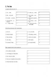 English worksheet: The verb to be