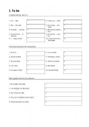 English Worksheet: The verb to be