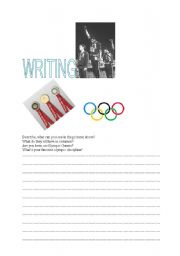 English worksheet: WRITING about Olympic Games