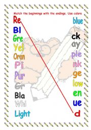 English Worksheet: Color matching