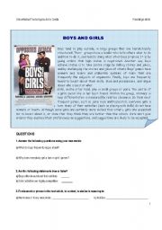 English Worksheet: Boys and girls