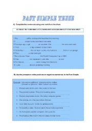 English Worksheet: PAST SIMPLE ACTIVITIES