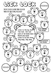 English Worksheet: Tick-Tock (board game)