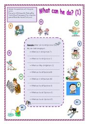 English Worksheet: Can For Ability
