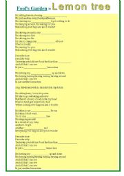 English worksheet: LEMON TREE by Fools Garden