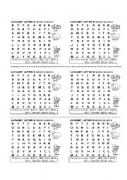 English worksheet: wordsearch letter B