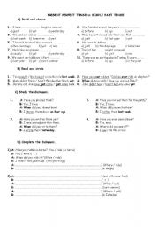 English Worksheet: simple past & present perfect