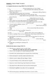 English Worksheet: Used to / Would / Be used to