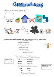 English Worksheet: OPPOSITES (song Hotncold by Katy Perry)