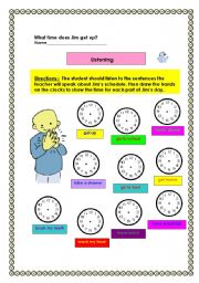 English Worksheet: daily routines