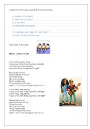 English Worksheet: Three Little Birds