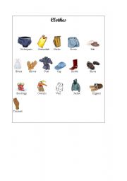 English worksheet: clothes