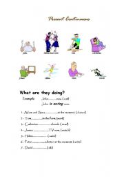 English worksheet: Present Continuous