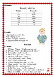 English Worksheet: possessive pronouns