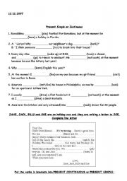 English Worksheet: s.present&p.continous