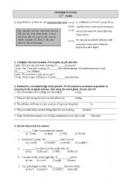 English worksheet: Grammar Revisions