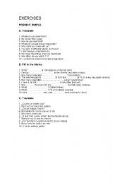 English worksheet: Present simple