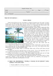 English Worksheet: Tourism and the Environment