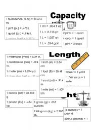 English Worksheet: Measurements