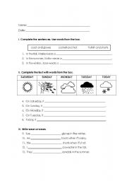 English Worksheet: Weather 