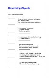 English worksheet: Describing objects2