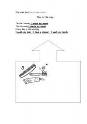 English worksheet: This is the way I ..... (hygiene habits)