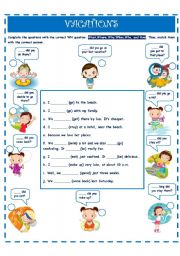 English Worksheet: WH QUESTIONS-SIMPLE PAST!