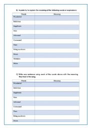 English worksheet: Vocabulary-Body Image Part 2 of a Listening Activity