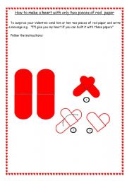 English Worksheet: How to make a heart