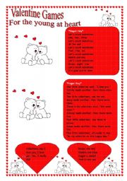 English Worksheet: Valentine Games for the Young at Heart