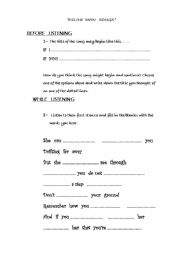 English Worksheet: CELINE DION SONGS - SECOND CONDITIONAL II