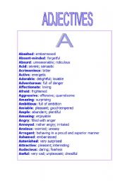 English worksheet: Adjectives 