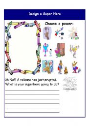 English Worksheet: Design a Superhero